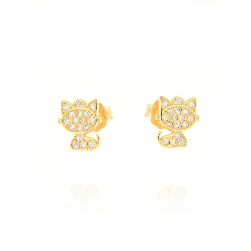 Orecchini Gattino zirconato, Argento s925