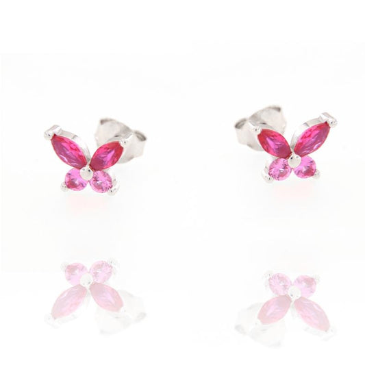 Orecchini Farfalle Colorate, Argento s925