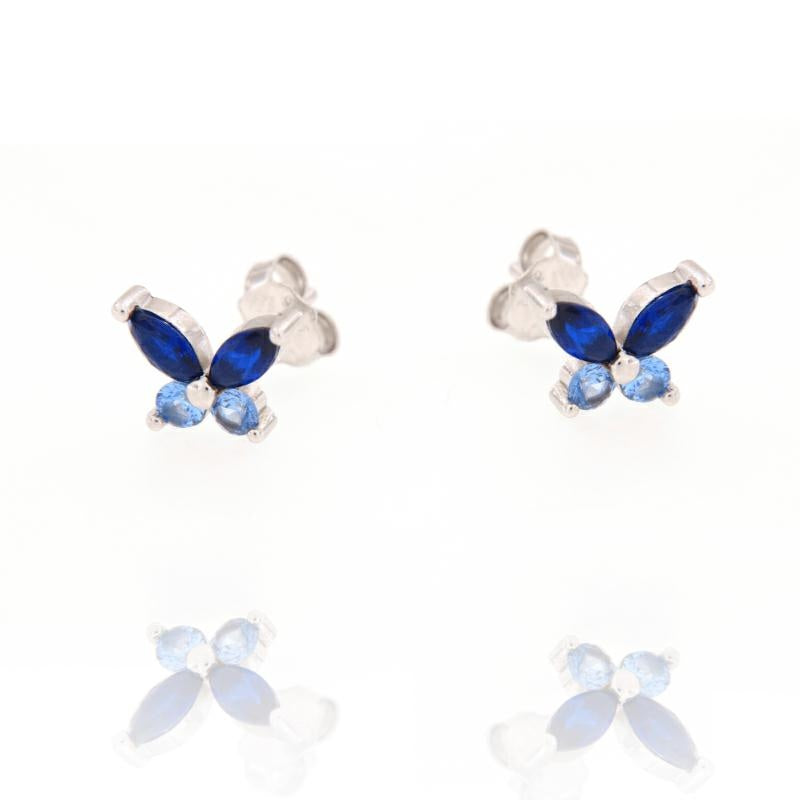 Orecchini Farfalle Colorate, Argento s925