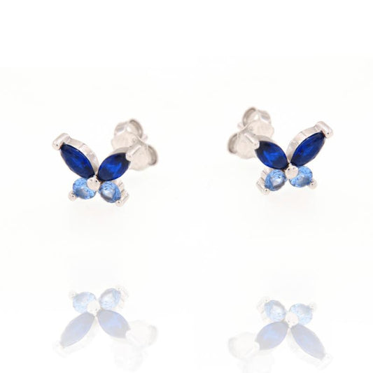 Orecchini Farfalle Colorate, Argento s925