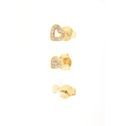 Set 3 Orecchini Cuore forato, in Argento 925