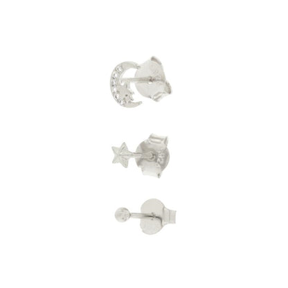 Combo 6 Silver and Multicolor Earrings in Soft 925 Silver 
