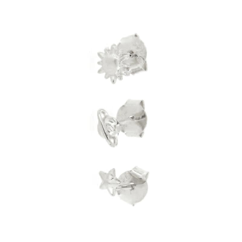 Combo 6 Silver and Multicolor Earrings in Soft 925 Silver 