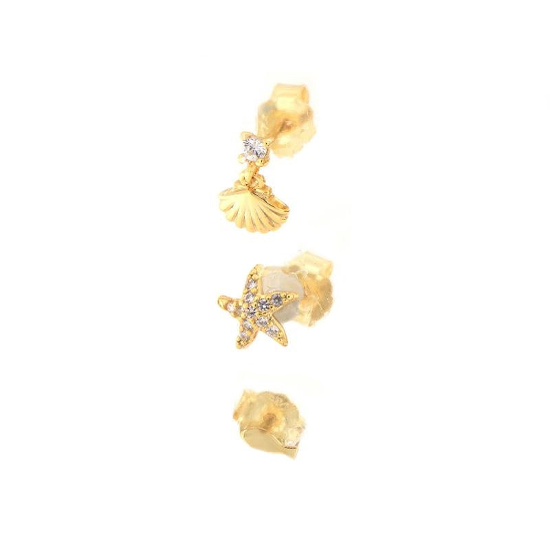 Combo 6 Silver and Multicolor Earrings in Soft 925 Silver 