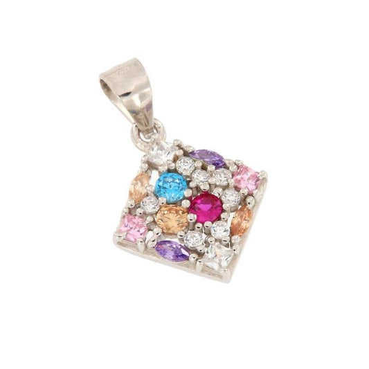Pendente Rombo Multicolor,  in Argento 925
