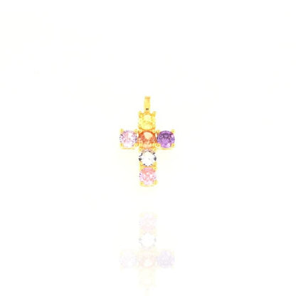 Ciondolo Croce Multicolor, Argento s925