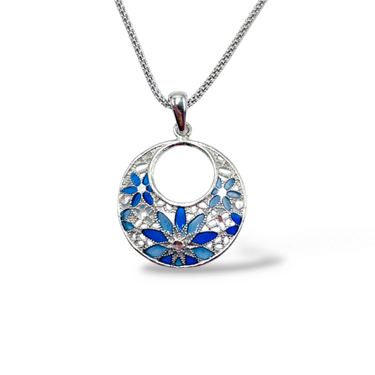 Collana con Grande Medaglione in Filigrana, Argento s925