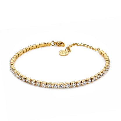 Bracciale Tennis 3mm con Crystal Bianco, mm 3 in ACCIAIO Inox