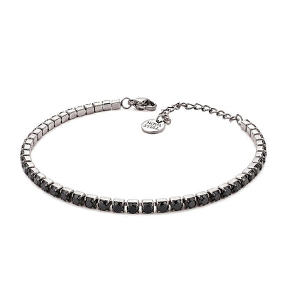 Bracciale Tennis 3mm con Crystal Bianco, mm 3 in ACCIAIO Inox