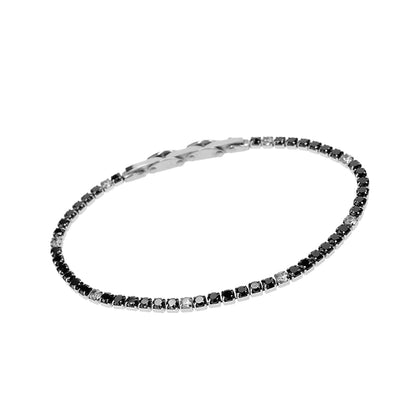 Bracciale Tennis Uomo con Zirconi 3Mm, in Acciaio inox