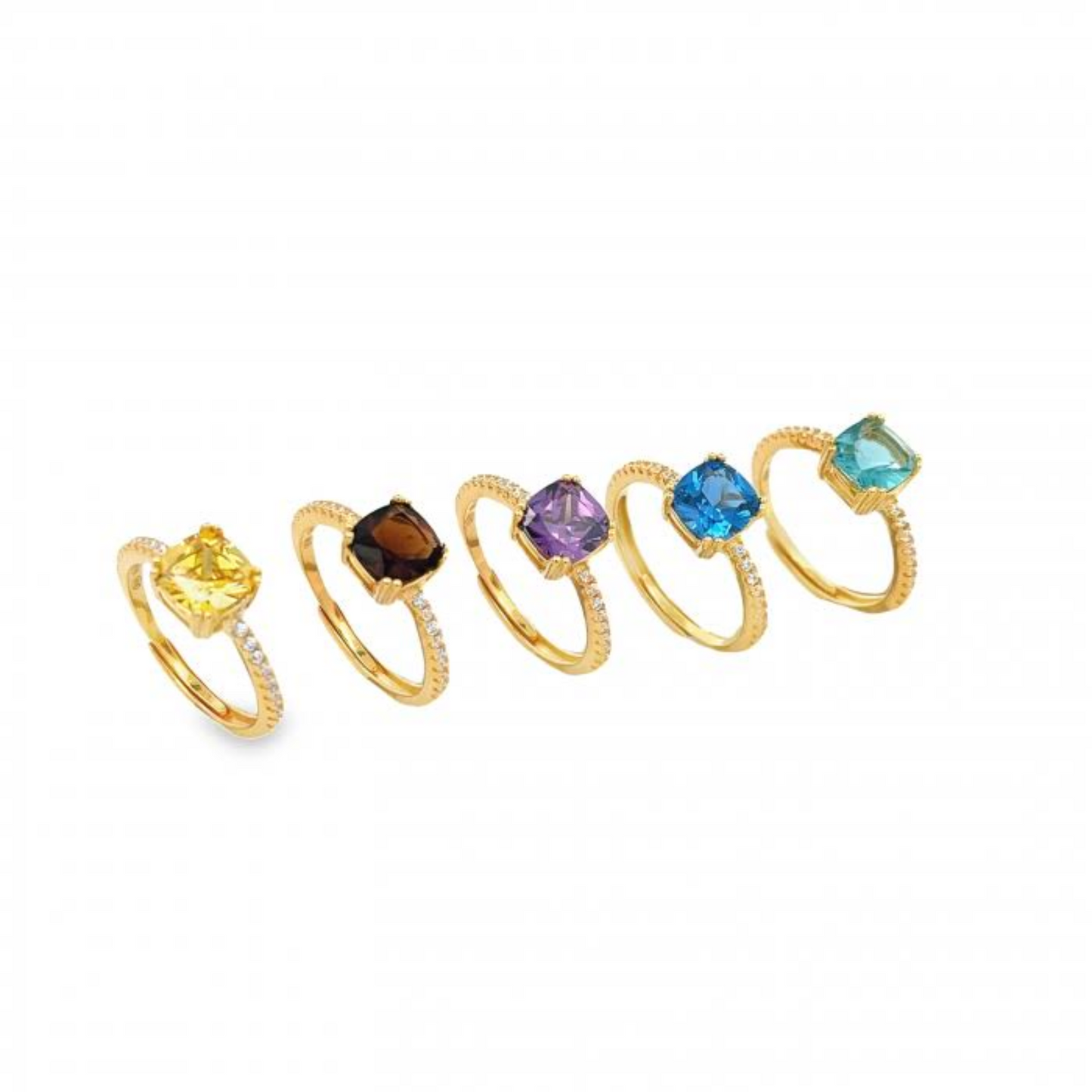 Midy Square Stone Rings