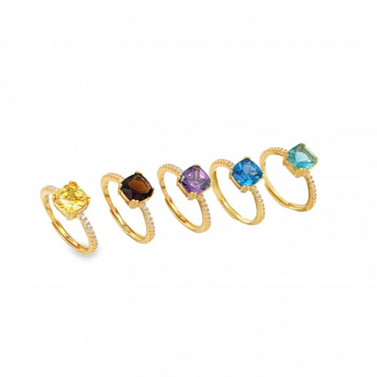 Midy Square Stone Rings