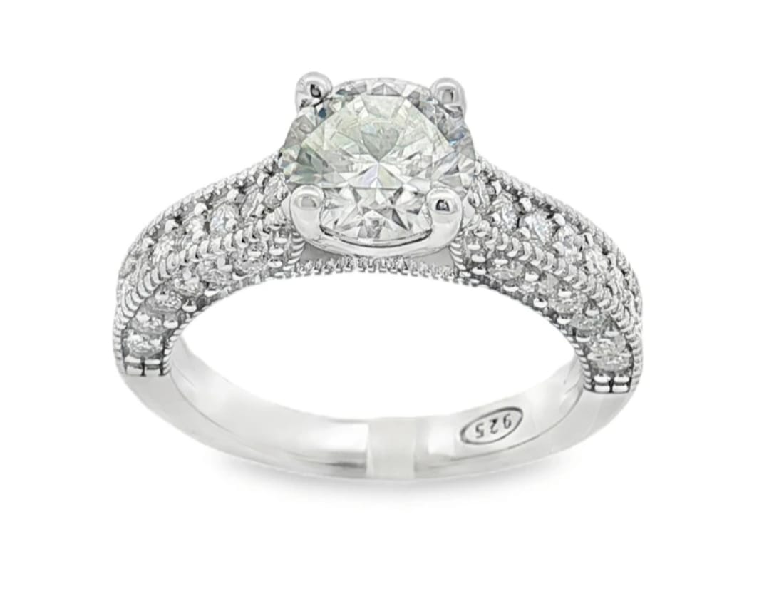 4-Petal Flower Ring, in S925 Silver and Zircons