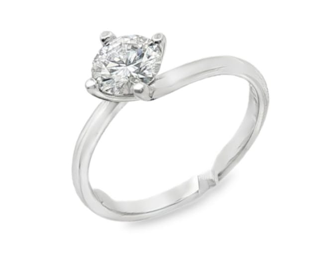 Anello Solitario MOISSANITE certificata, in Argento S925