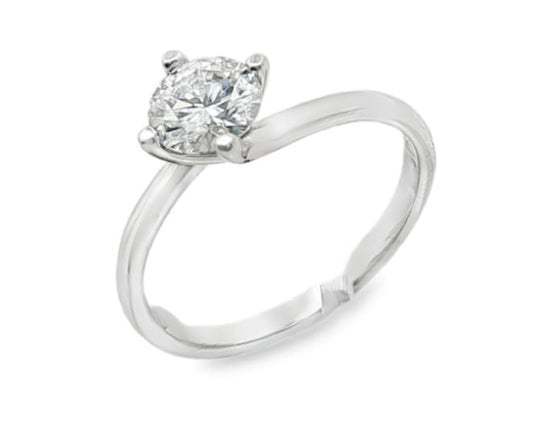 Anello Solitario MOISSANITE certificata, in Argento S925