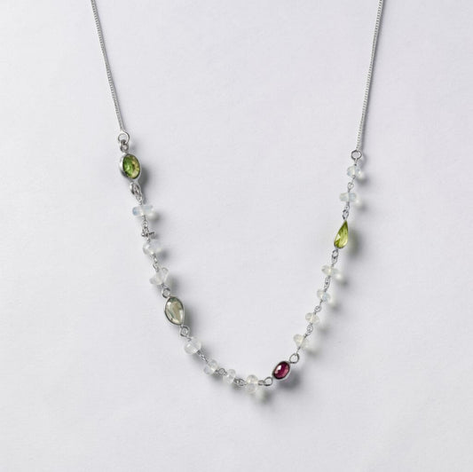 Collana con Centrale in Pietre, in Argento s925