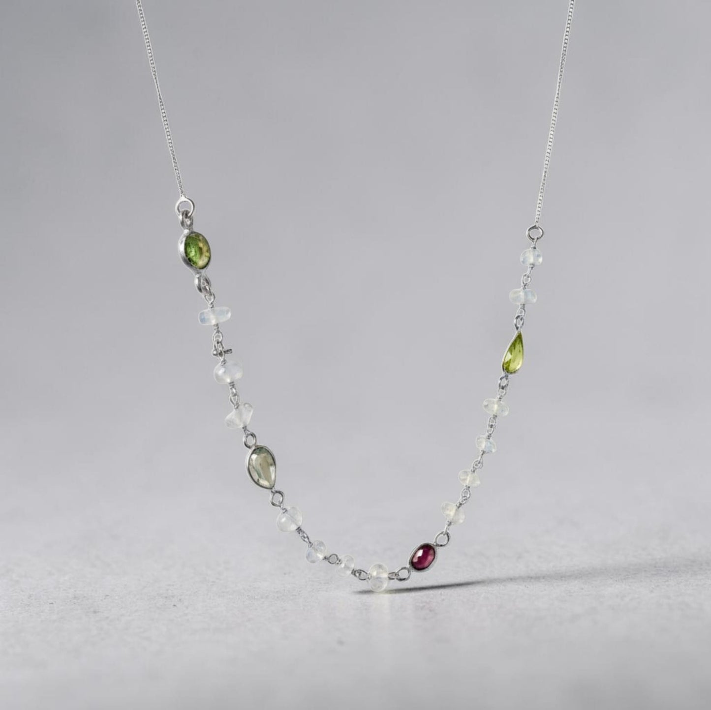 Collana con Centrale in Pietre, in Argento s925