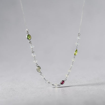 Collana con Centrale in Pietre, in Argento s925