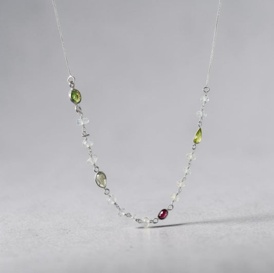 Collana con Centrale in Pietre, in Argento s925