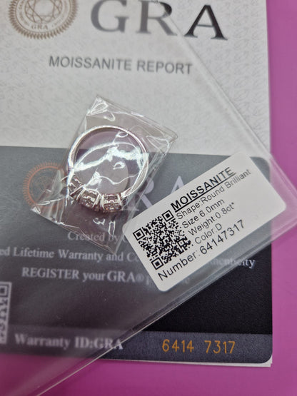 Anello Trilogy Classico in MOISSANITE USA, in Argento S925