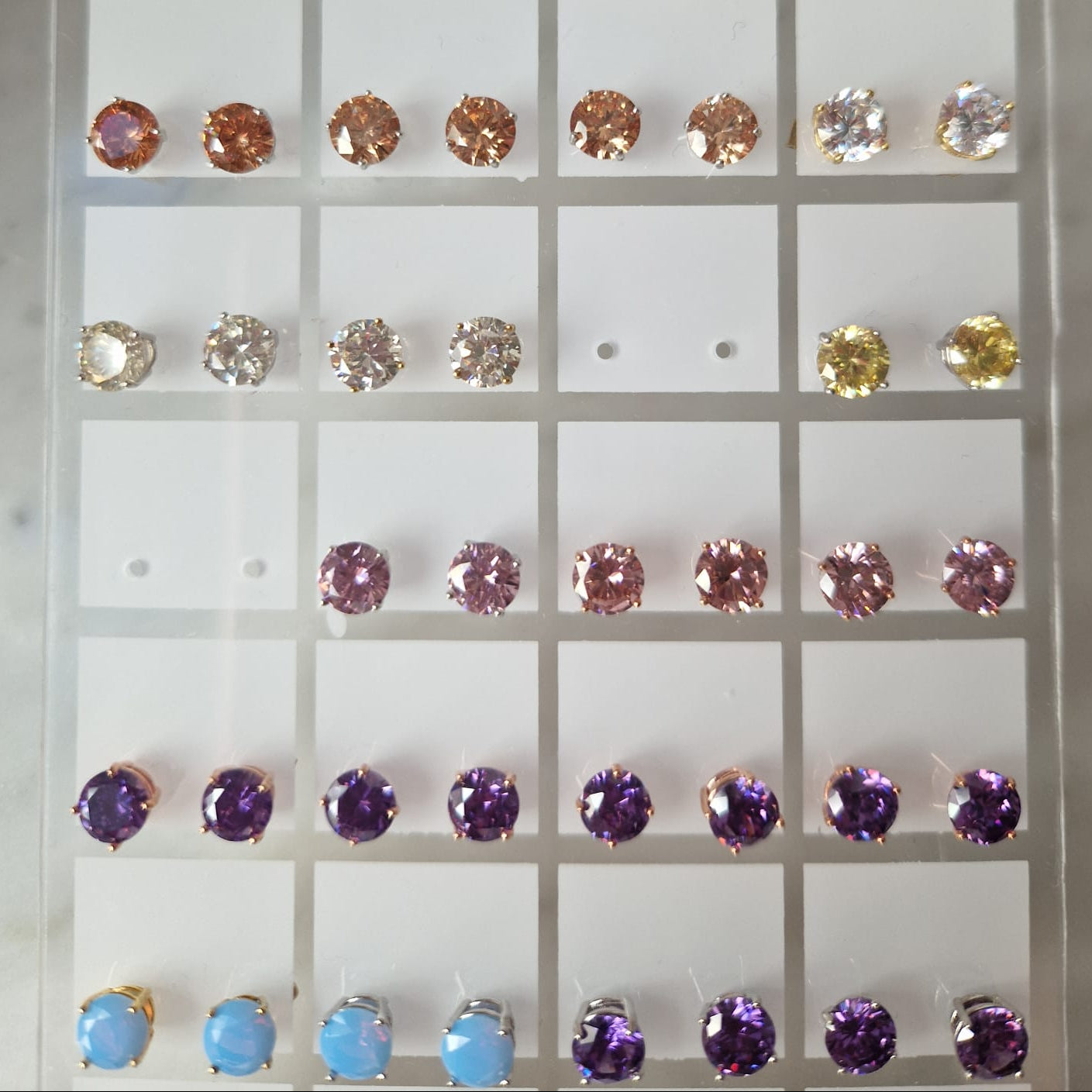 Orecchini Punto Luce COLOR 6mm, Produzione Esclusiva, Argento 925