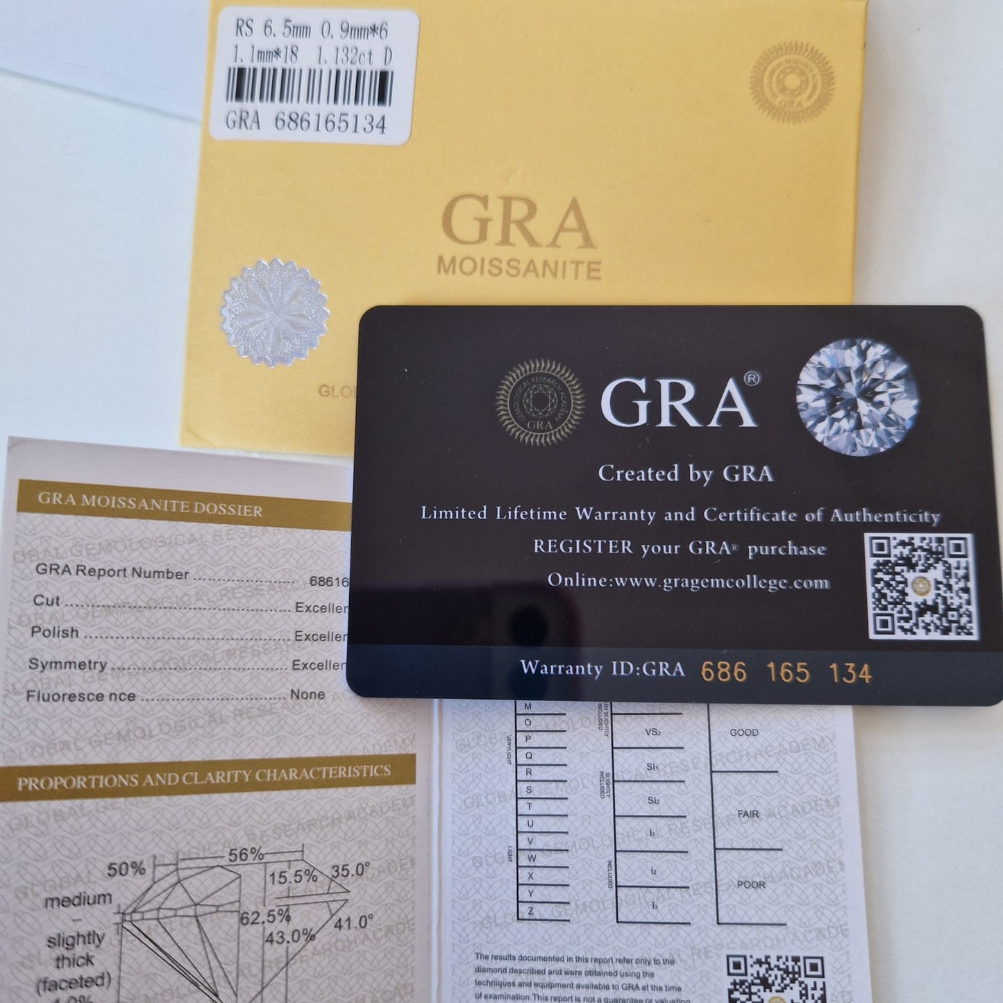 Anello Solitario Sospeso in MOISSANITE certificata, in Argento S925