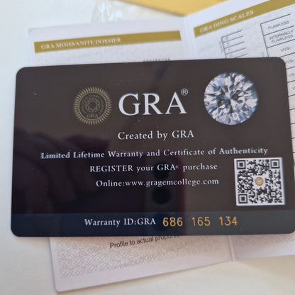 Anello Solitario Sospeso in MOISSANITE certificata, in Argento S925