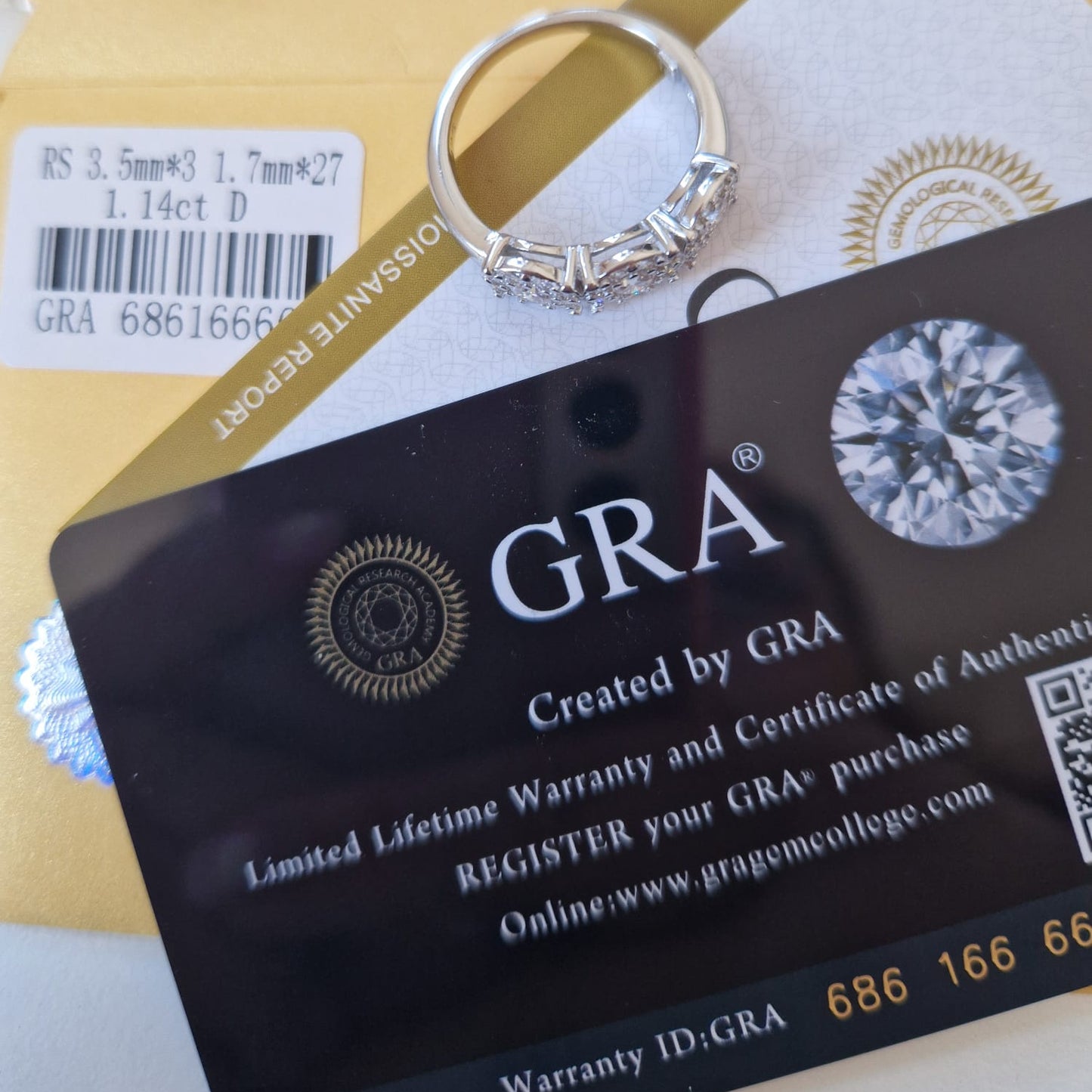 Anello Trilogy Fiore in MOISSANITE certificata, in Argento S925