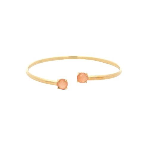 Bracciale Rigido Argento 925 Oro 18k | 2 Gemme