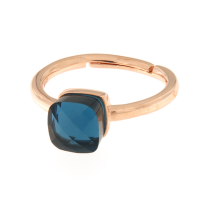 Anelli Mini Pietra Quadrata, in Argento S925