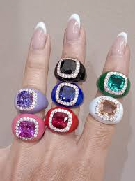 Anello Chevalier in Argento 925 con Zircone Quadrato