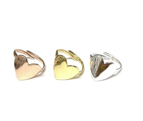 Anello Cuore Piatto in Argento Sterling 925 e Oro 18k: Eleganza e Raffinatezza