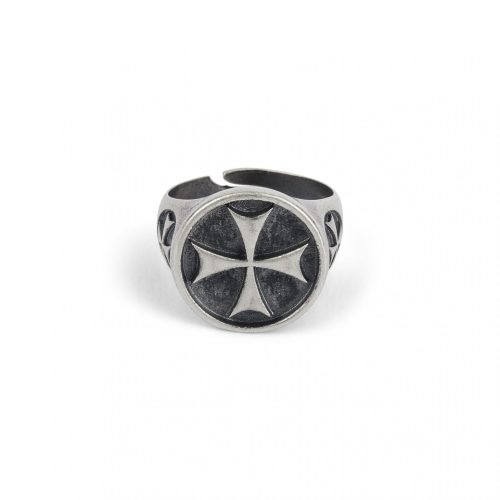 925 Silver Chevalier Ring with Black Square Stone - Elegant and Adjustable Jewel