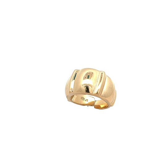 925 Silver and Gold Plated Wave Ring - Elegant and Adjustable Design