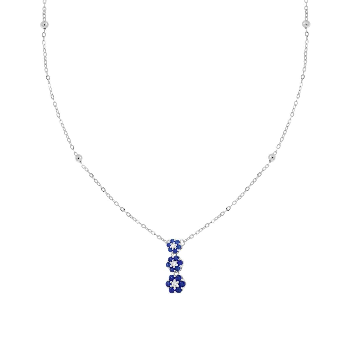 Collana Trilogy Fiore, in Argento e Zirconi