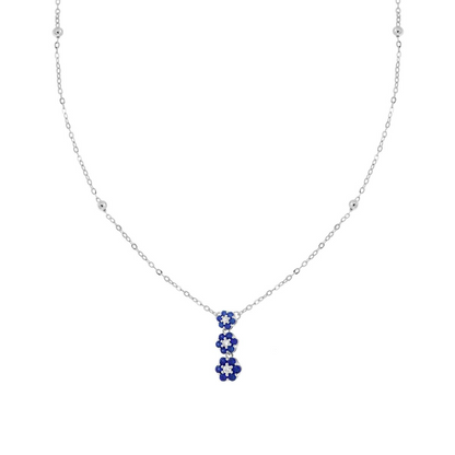 Collana Trilogy Fiore, in Argento e Zirconi