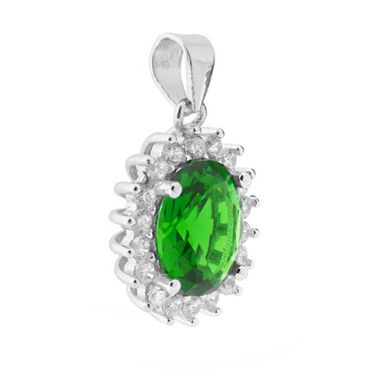 Set Kate Ovale Verde, in Argento 925 con Zirconi