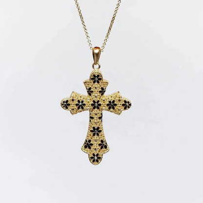 Collana con Croce Antica in Filigrana Preziosa, Argento s925