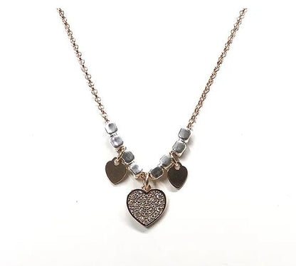 Dice Necklace with Zirconia Heart - Elegance and Brilliance by Alexandra's Colors 