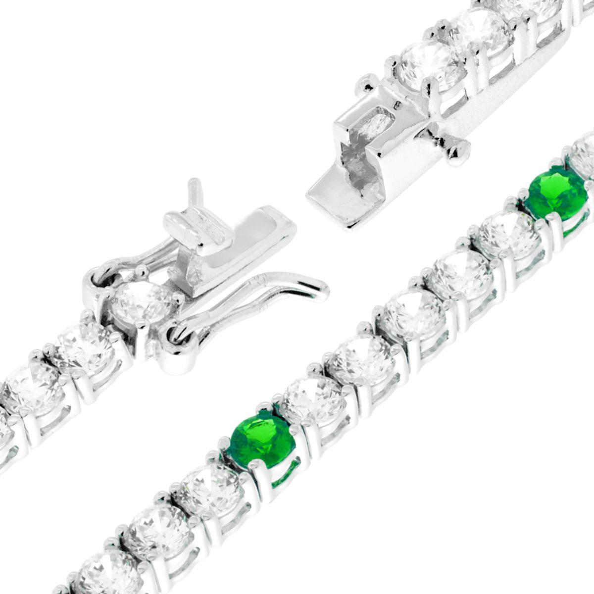 Bracciale Tennis 3mm Con Zirconi Color Verde Alternati 5+1