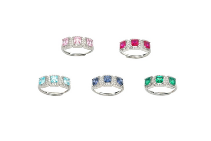 Anello TRILOGY quadrato, Argento 925