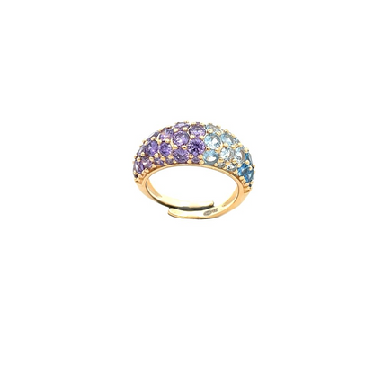 Anello Bomby Azzurro e Viola, Argento s925