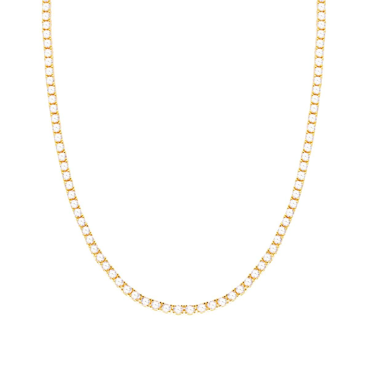 Collana Tennis Bianca 2.5 mm GOLD, Argento 925