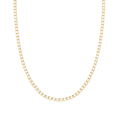 Collana Tennis Bianca 2.5 mm GOLD, Argento 925