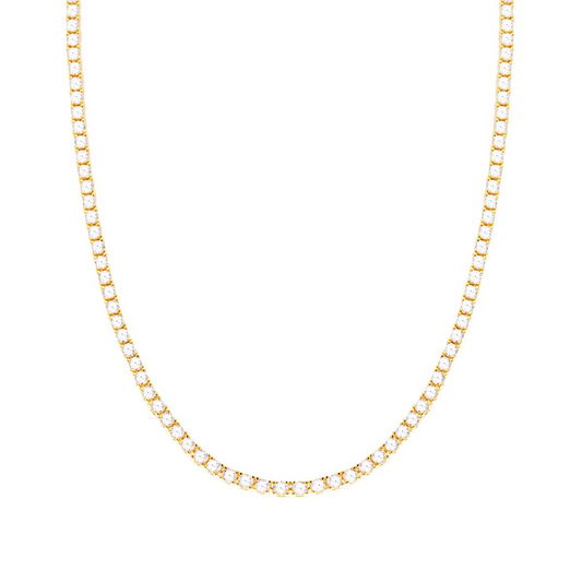 Collana Tennis Bianca 2.5 mm GOLD, Argento 925