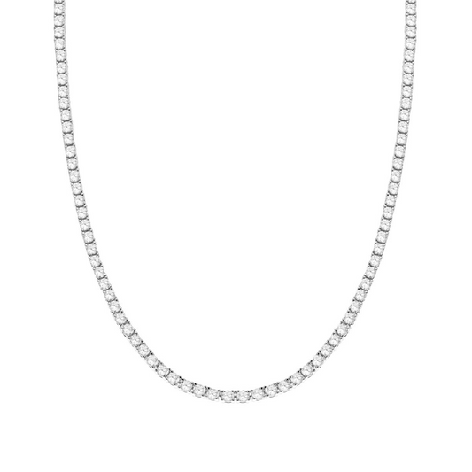 Collana Tennis Bianca 2.5 mm SILVER, Argento 925