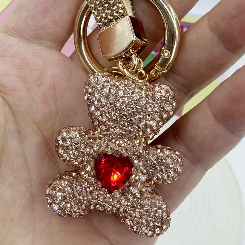 Portachiave_Accessorio Borse_ Orsetto con Strass