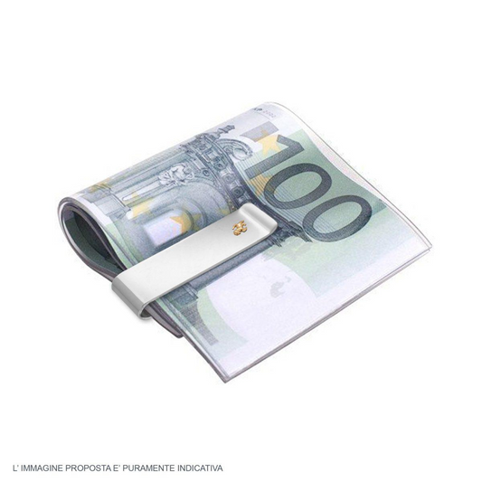 Fermasoldi Plain con Cavallino Rampante colore Oro in ACCIAIO