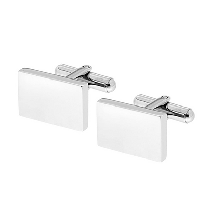 Gemelli Uomo forma Rettangolare plain mm18x12 in ACCIAIO