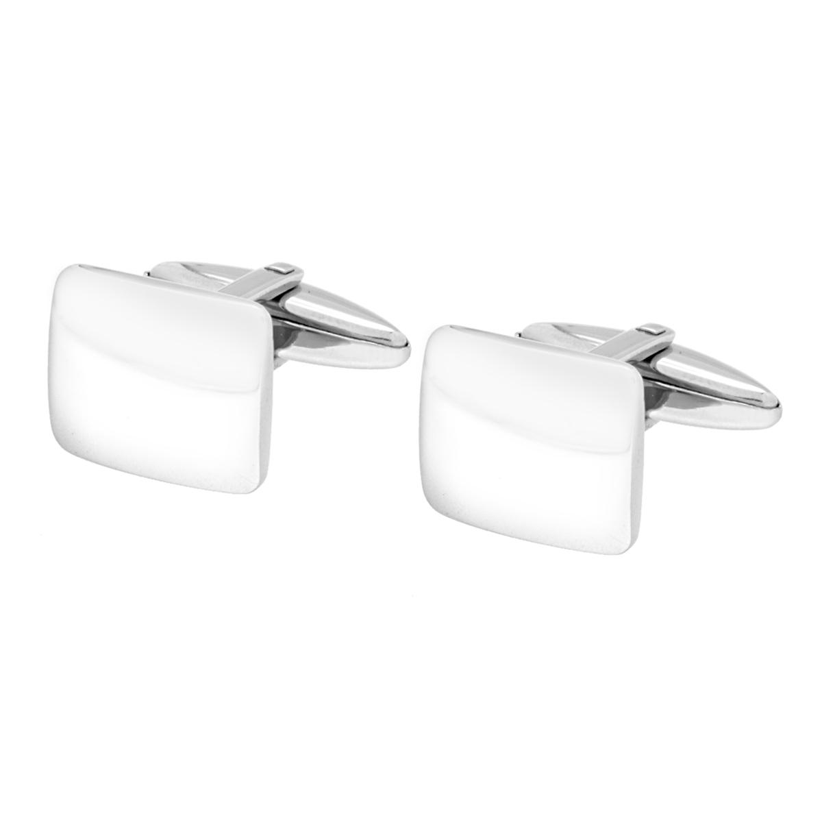 Gemelli Uomo forma Rettangolare Bombato mm 13x15 in ACCIAIO